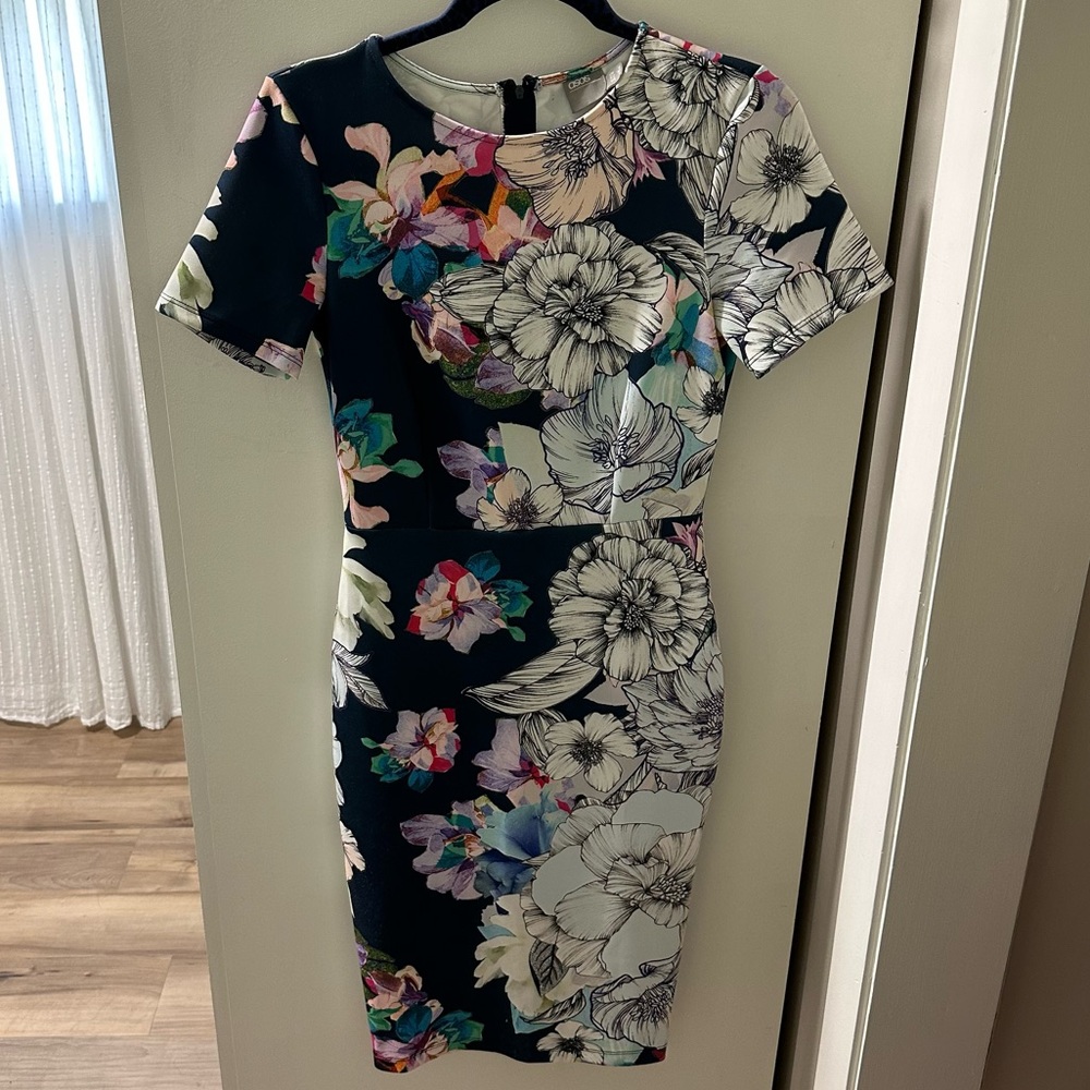 ASOS Floral Print Bodycon Dress size US 4